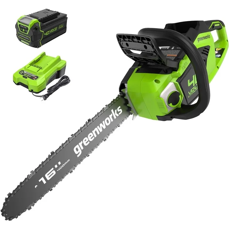 

Greenworks 40V 16" Brushless Cordless Chainsaw (Gen 2) (Great For Tree Felling, Limbing, and Firewood / 75+ Compatible Tools)