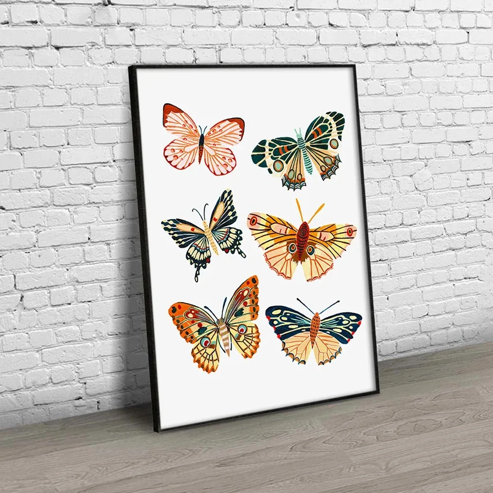 Ladybird Identification Caterpillar Spring Moth Posters and Prints Wall Art Canvas Painting Wall Pictures for Livving Room Decor