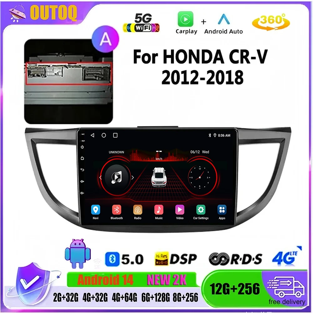 

Car Radio for Honda CRV 2012 2013 2014 2015 CR-V Android Car Multimedia Stereo Video Audio Autoradio GPS Player Carplay 2DIN