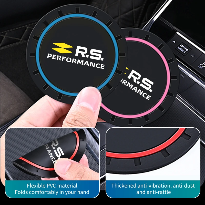 Car Cup Holder Coaster Non-Slip Anti-Dust Mat Accessories For Renaul RS Sport Megane 3 4 2 Clio 5 Line Sandero Scenic Logan