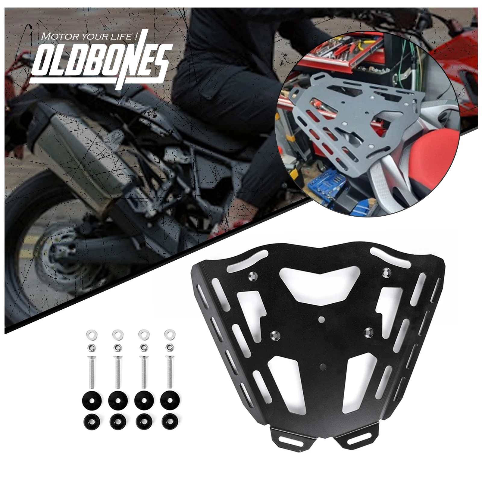 Motorcycle Aluminum Rear Luggage Rack Rugged Roads REAR RACK For Honda Africa Twin CRF1000L CRF 1000
