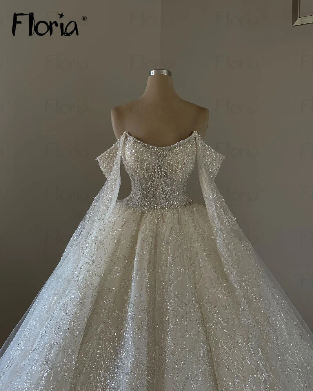 Vestido De novia De lujo De manga larga con capa, cuello redondo, vestidos De novia con cuentas, talla grande, hecho a medida, 2024