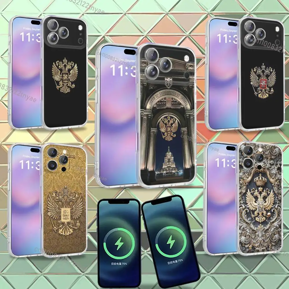 

Russia Flag national emblem Phone Case For iPhone 16,14,11,17,13,15,12,Air,Plus,Pro,Max,E,Mini Frosted for Magnetic Wireless TPU