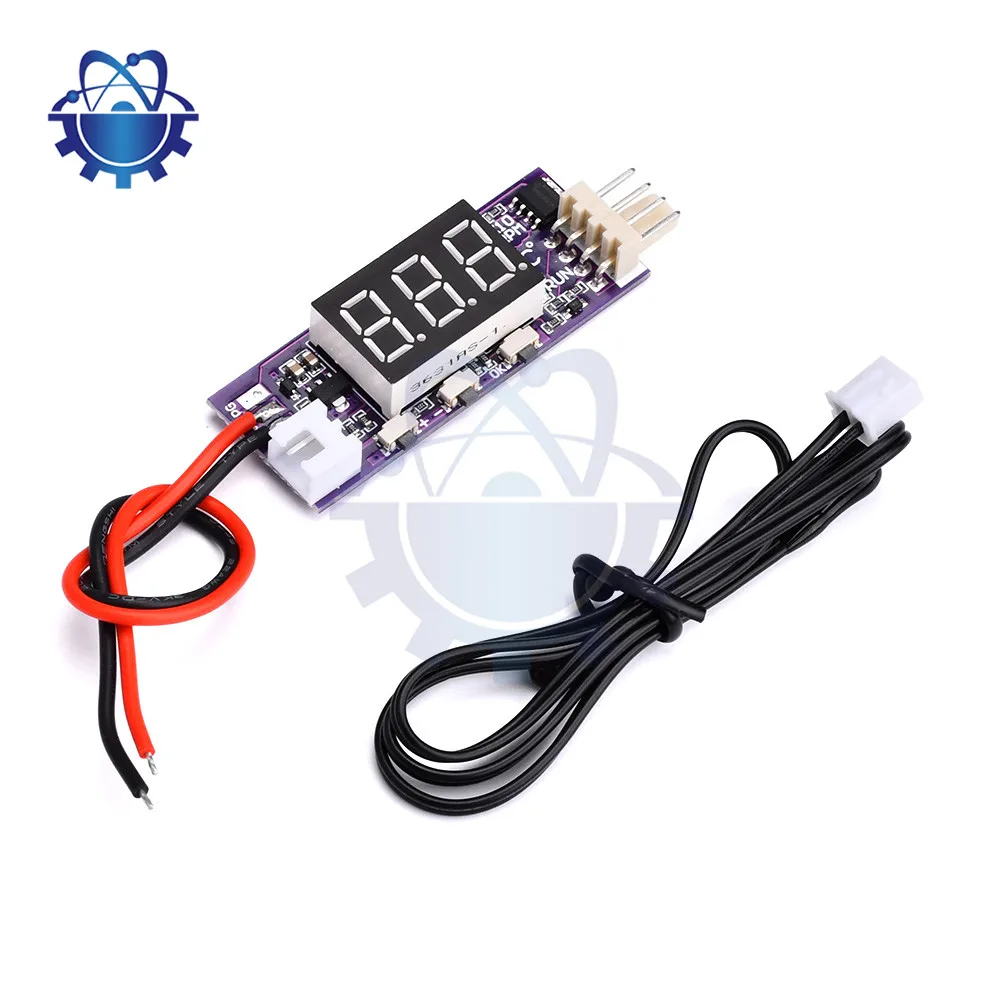 DC12V PWM Fan Temperature Control Regulator Small 4-Wire Temperature And Speed Digital Display Supports 3A 2-3P Plug Probe Lead