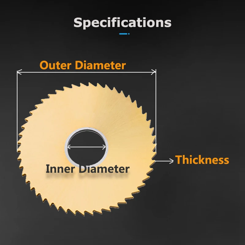 HSS‑Co TiN Nitride Coated Circular Saw Blade 40‑110mm Diameter Slot Cutting Tool For CNC Machining