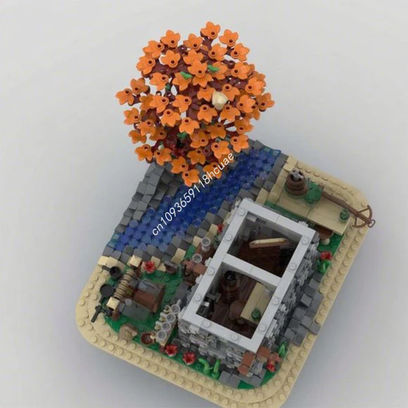 2290 Uds. MOC Guard House junto al castillo del río bloques de construcción regalo de Navidad arquitectura colector de alivio del estrés para adultos