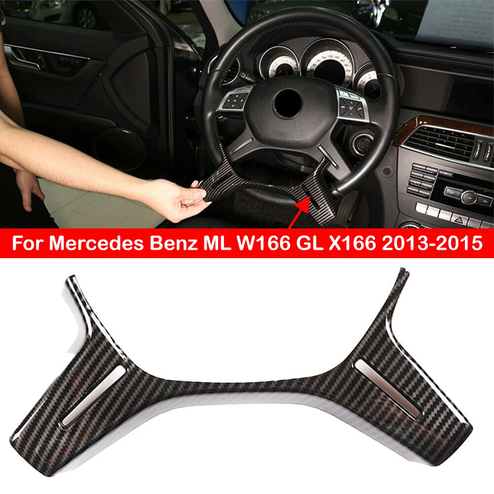 For Mercedes Benz ML GL GLS W166 W204 W212 W463 Car Interior Steering Wheel Frame Trim Center Cover Panel Sticker Black Silver