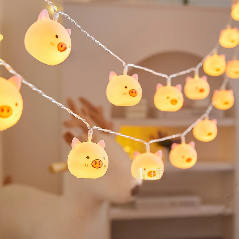 LED الفينيل سلاسل الإضاءة الكرتون الحيوانات سلسلة ضوء غرفة الأطفال الديكور حزب Oanaments