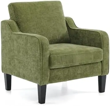 Accent Chair for Living Room Chairs Olive Green Reading Chair for Bedroom Scooped Arm Chair Mid Century Modern Accent