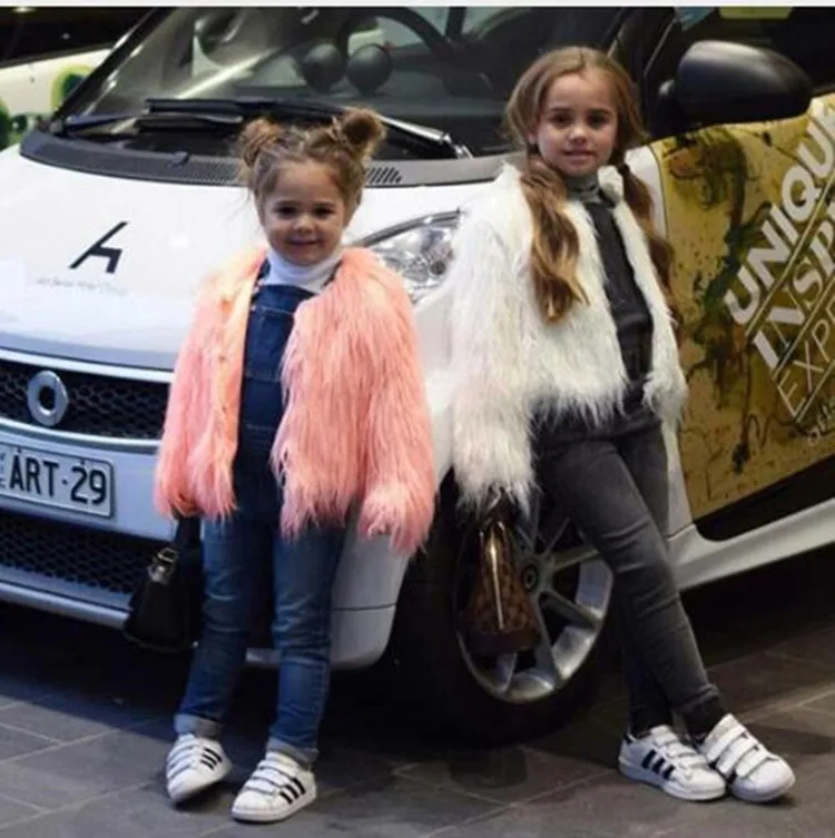 Children Girls Faux Fur Coat Autumn Winter Soft Round Collar Cardigan Outerwear Shaggy Fluffy Jacket Warm Thick Kids 2025