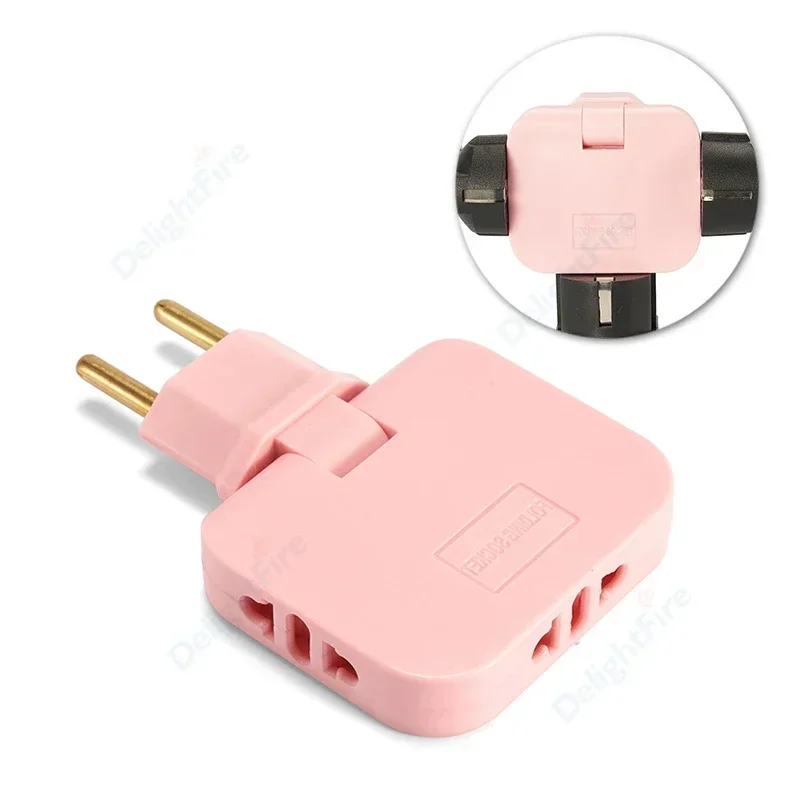 Gniazdo elektryczne EU 3 w 1 2Pin 4.8mm Adapter wtyczki Składany CN US do EU Euro Korea FR Travel Aadapters AC Converter Outlet