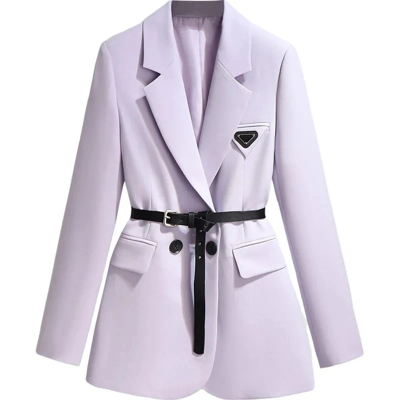 Women's Leisure Occupation Blazer Jacket Outerwear Spring Autumn 2023 New Fashion Slim Waist Long Sleeve Blazer Tops