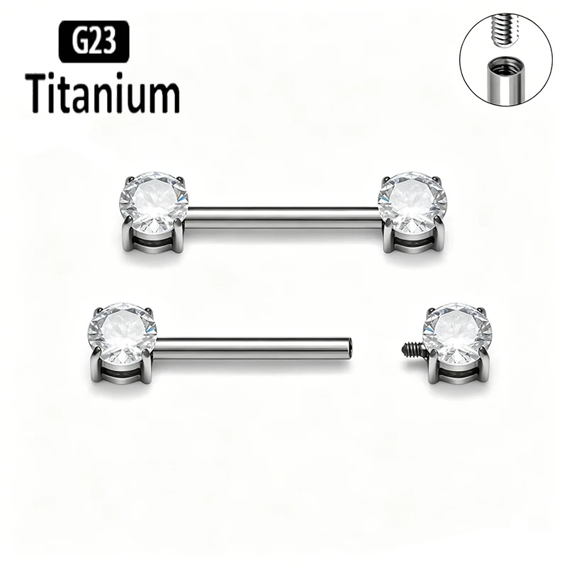 G23 Titanium Nipple Jewelry Earings Internal ThreadBezel Tongue Nipple Bars Piercing for Breasts Sexy Piercing Mamilo for Women