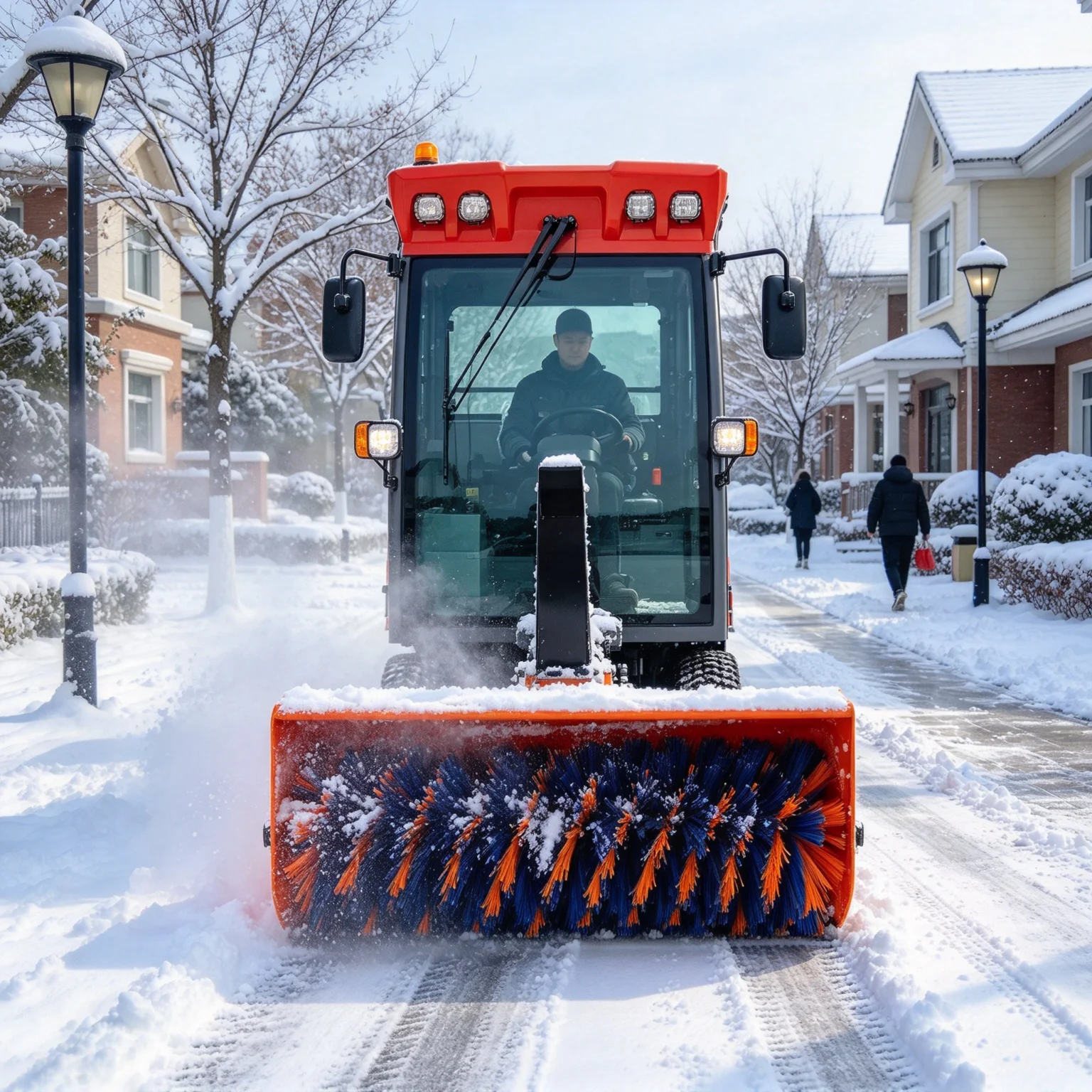 Ride-On Multi Functional Double-Cylinder 739cc Engine 1400-1500mm Snow Sweeping Width Electric Start Winter Road Sanitation Snow