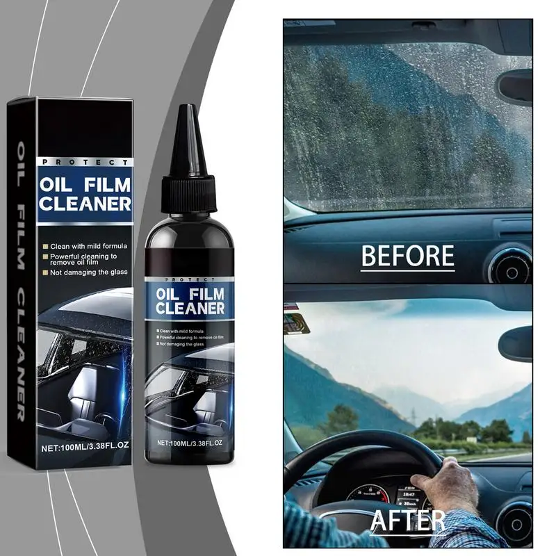 Glass Oil Film Remover Automotive Windshield Oil Film Remover Deep-Cleaning Hard Water Stain Remover Car Glass Polishing For