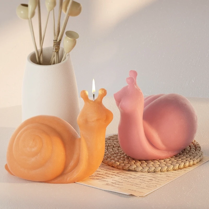 Moule en silicone en forme de boule de gypse en résine, compte-gouttes en cristal, ornement d'escargot 3D, animal tridimensionnel, bricolage