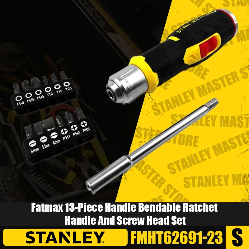 STANLEY FMHT62691-23 Fatmax 13-Piece Handle Bendable Ratchet Handle and Screw Head Set Hand Tool Sets