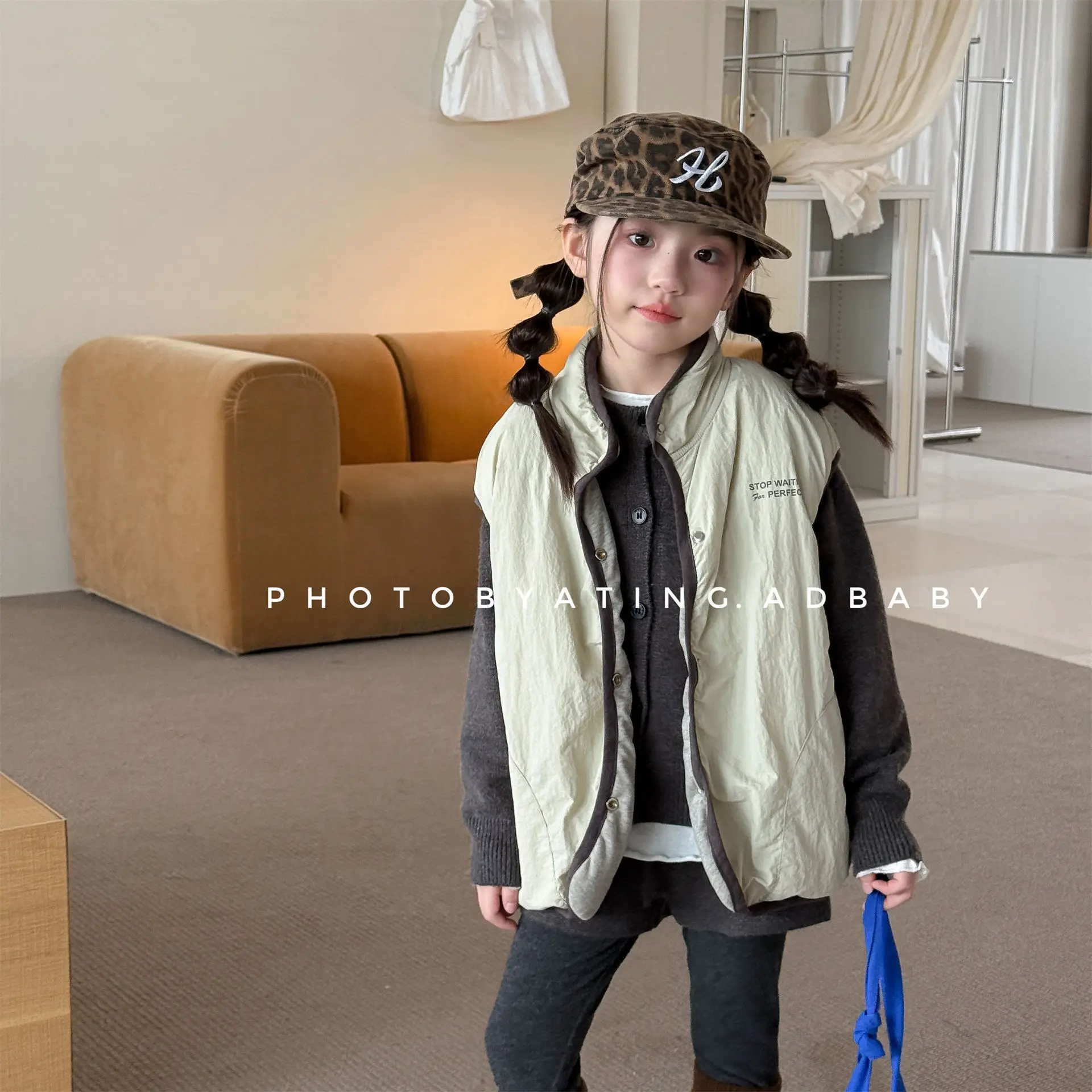 2026 Winter New Children Padded Vest Boys Girls Sleeveless Fleece Coat Baby Plus Velvet Thick Vest Fashion Kids Warm Jacket