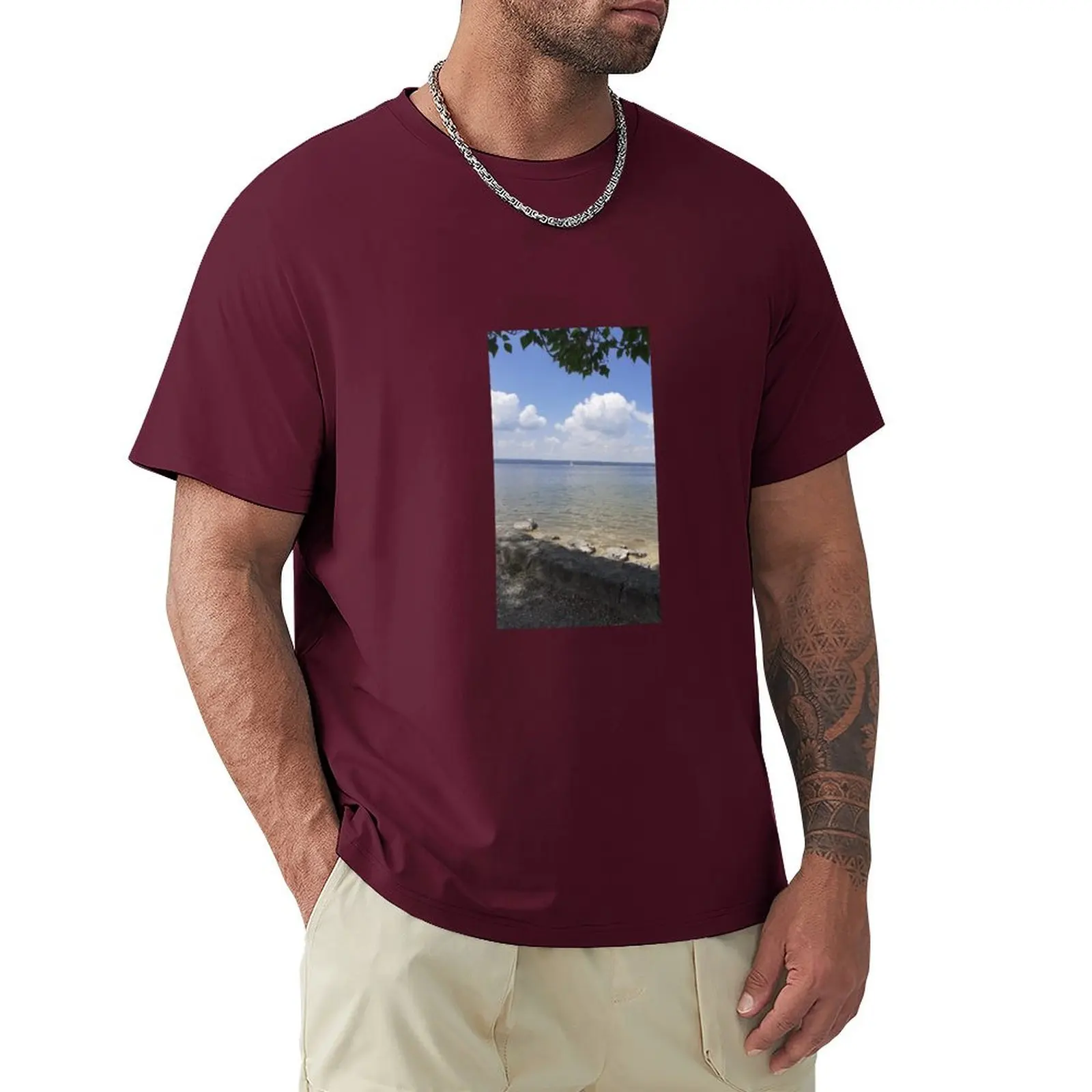 Lake, landscape, nature T-Shirt customs boys whites Aesthetic clothing mens clothing