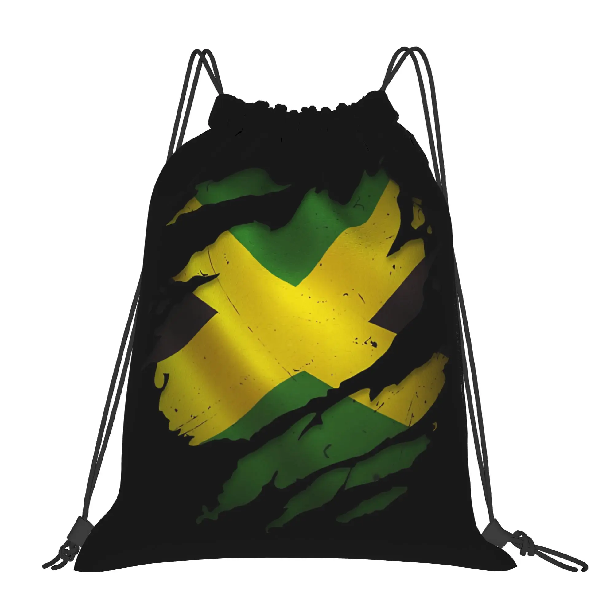 Jamaica Flag Culture Proud Jamaican Drawstring Bag  Sports Travel Couple BackpackWaterproof Funny Sackpack String Bags