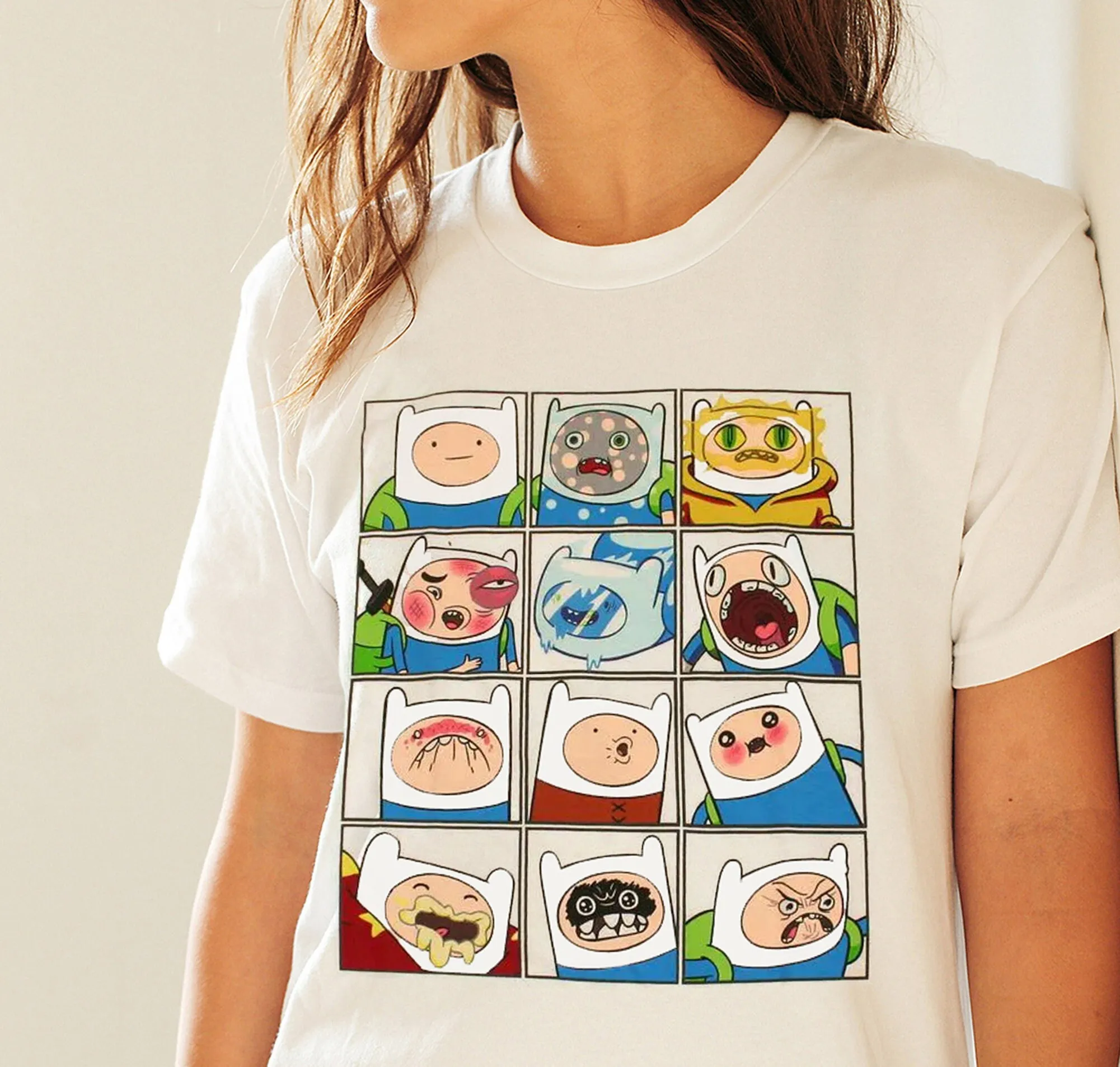 Adventure Movie Time T-shirt Bubblegum Leuke Cartoon Finn Het menselijke gezicht Jake Dog Uniek S voor haar hem Kid Shirt