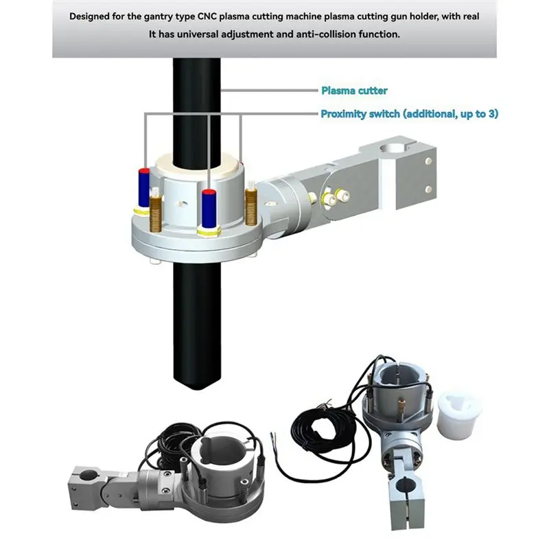DT19-Anti-Collision Fixture For Portable CNC Flame Plasma Torch Clamp Holder For CNC Cutting Machine