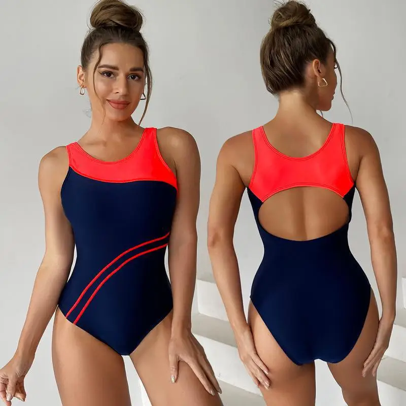 

Bathing Suit Women Manufacturer Swimwear European And American Swimwear Professional Racing Sexy Triangle Sports Color Matching