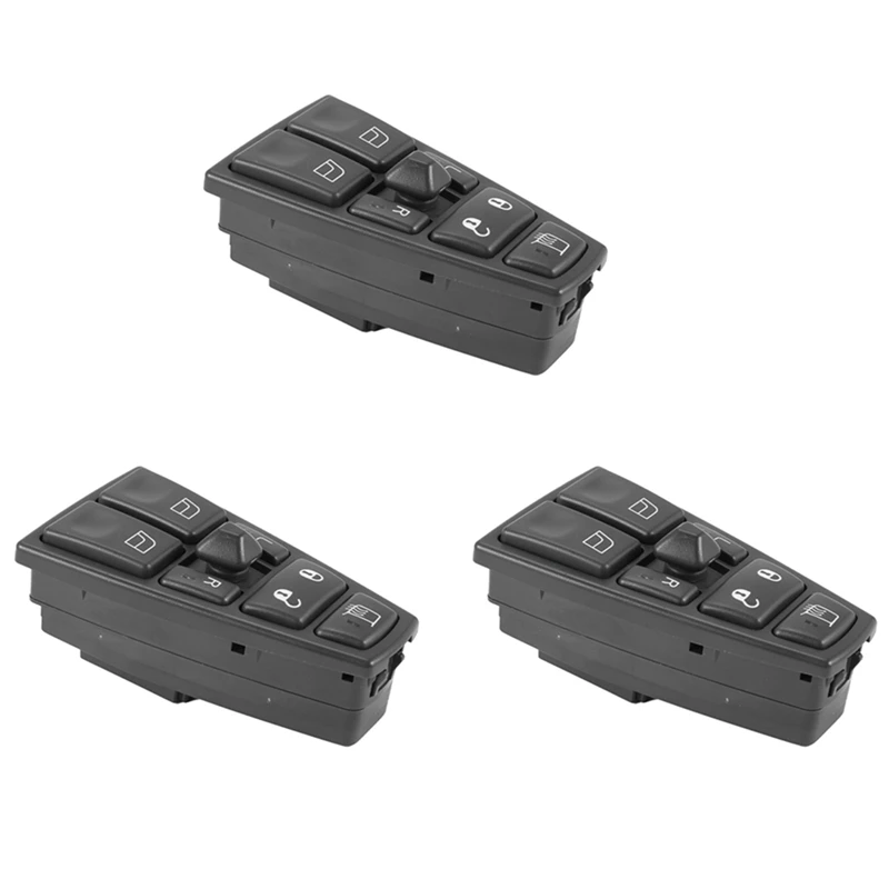 

3 PCS Left Front Glass Lifter Window Lift Switch Black ABS For Volvo FH12 FM12 FM9 2004-2012 20452017 2036721 20752918