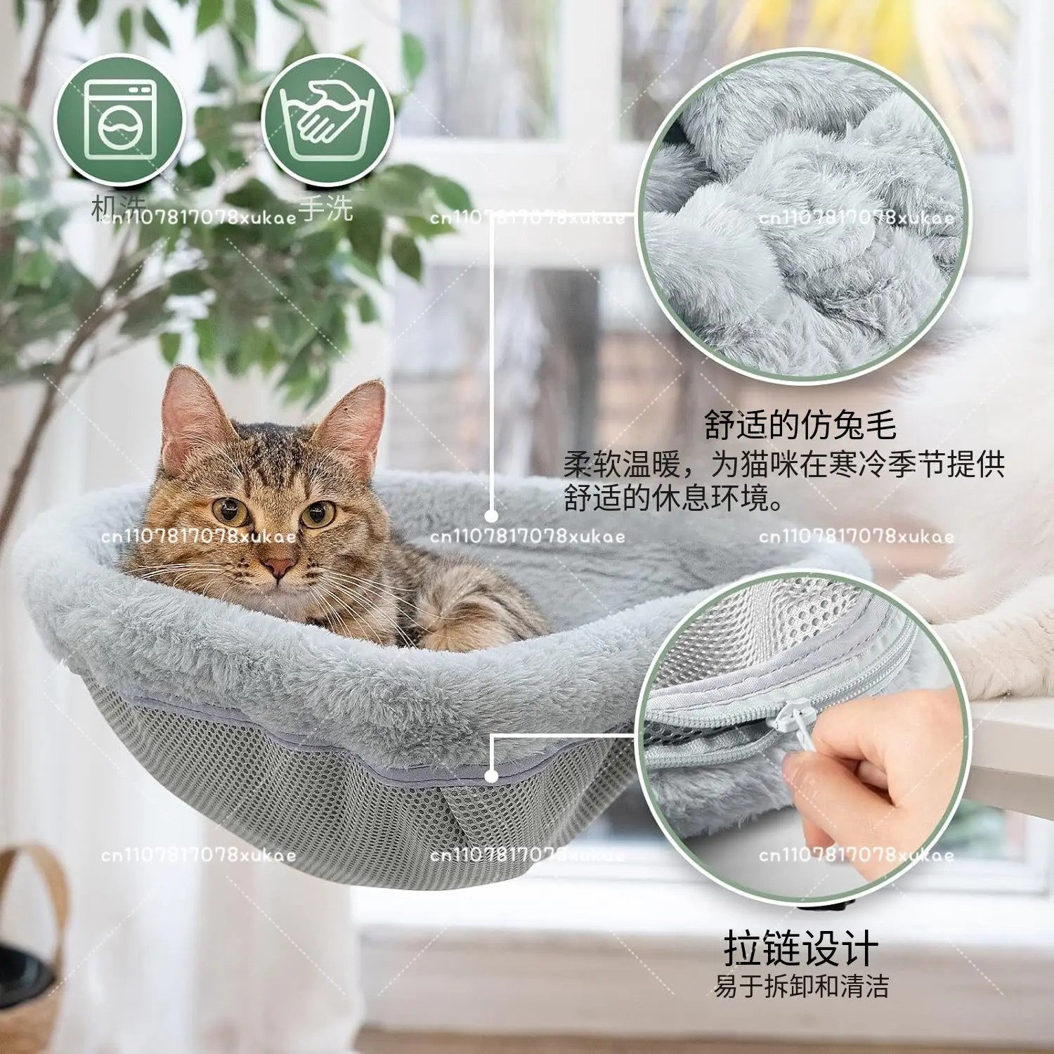 Multifunctional Cat Bed Desk Round Cat Nest Cat Hammock Foldable Computer Desk