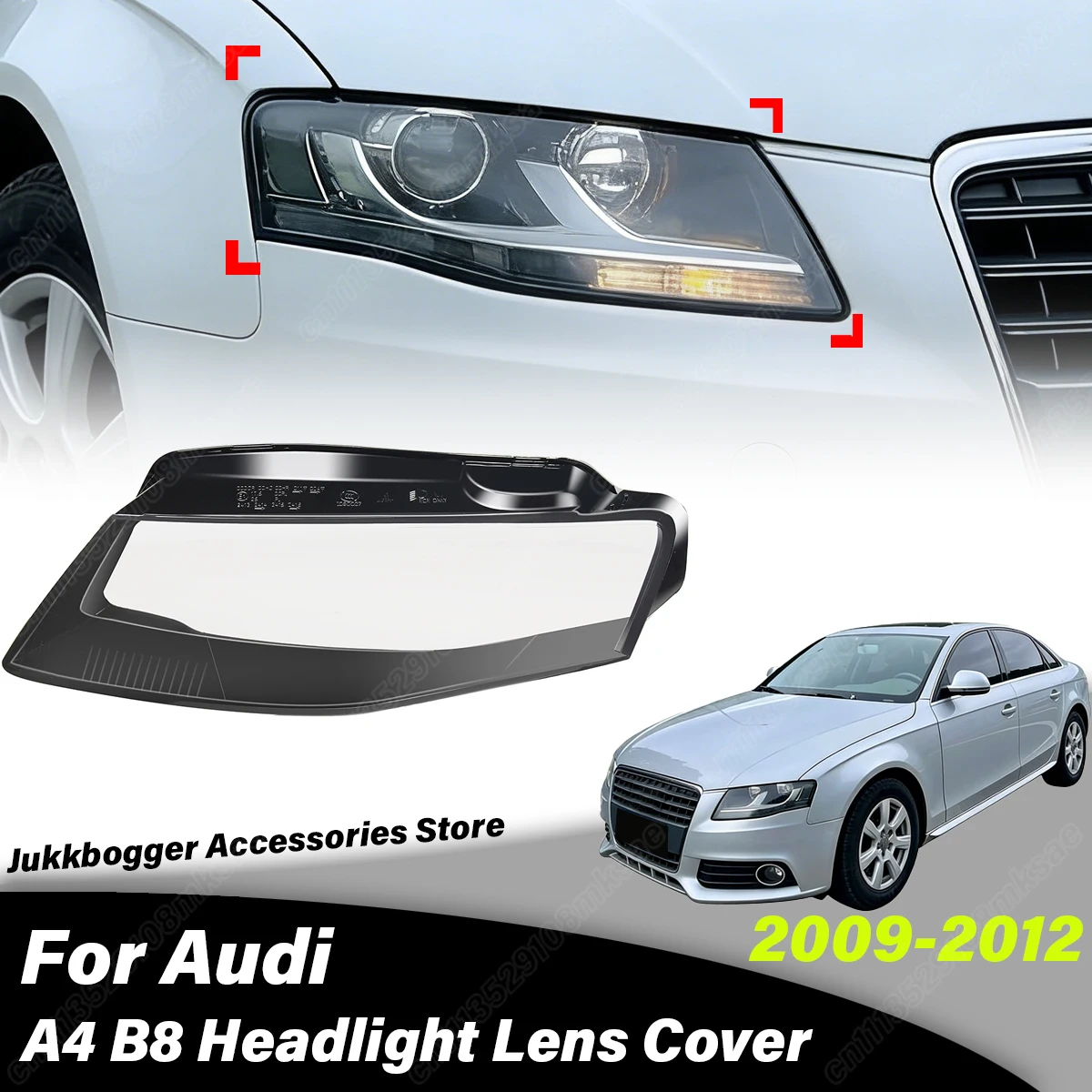 

Для Audi A4 B8 2009-2012: Прозрачная защитная накладка на передние фары, аксессуары для модификации и декора