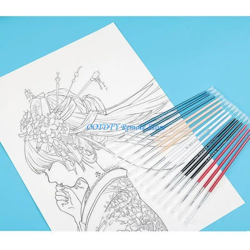 3pcs/set 0 00 000 Hook Line Pen Professional Fine Tip Drawing Brushes for Acrylic Watercolor Oil Painting