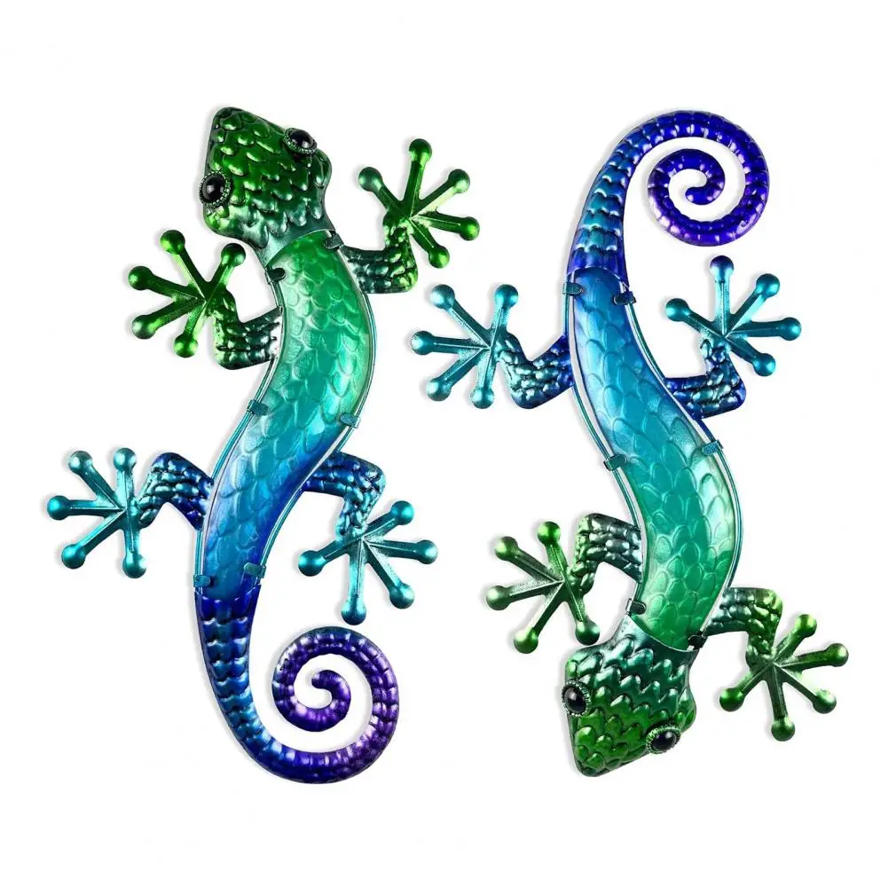 Gecko Garden Decor Colorful Gecko Wall Art Set for Home Garden Decor Acrylic Lizard Ornaments for Indoor Outdoor Spaces for Room