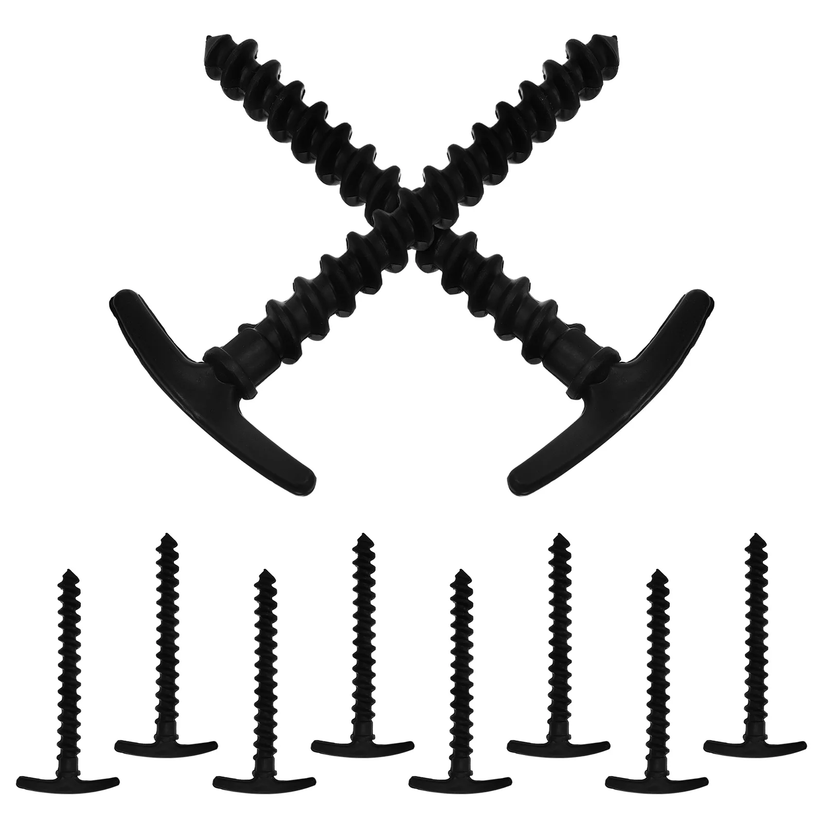 

10 pcs Nylon Pegs Spiral Stakes Rust Resistant Camping Pins Tent Peg Stakes Grassland Beach Ground High Strength Portable
