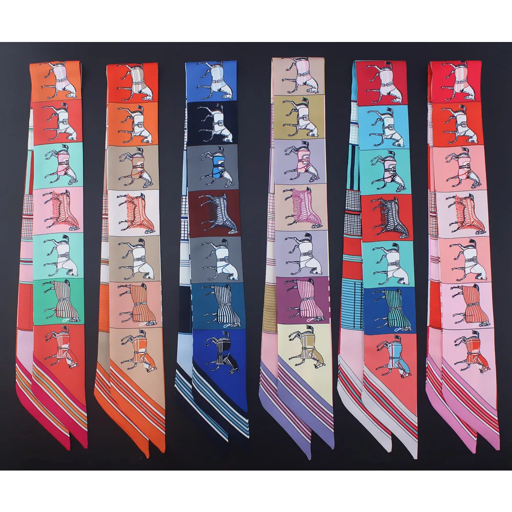 

Korean Style Small Silk Ribbon Scarf Versatile Decorative Handle Ladies Fashion Accessory Polyester Fiber Winter Spring Summer