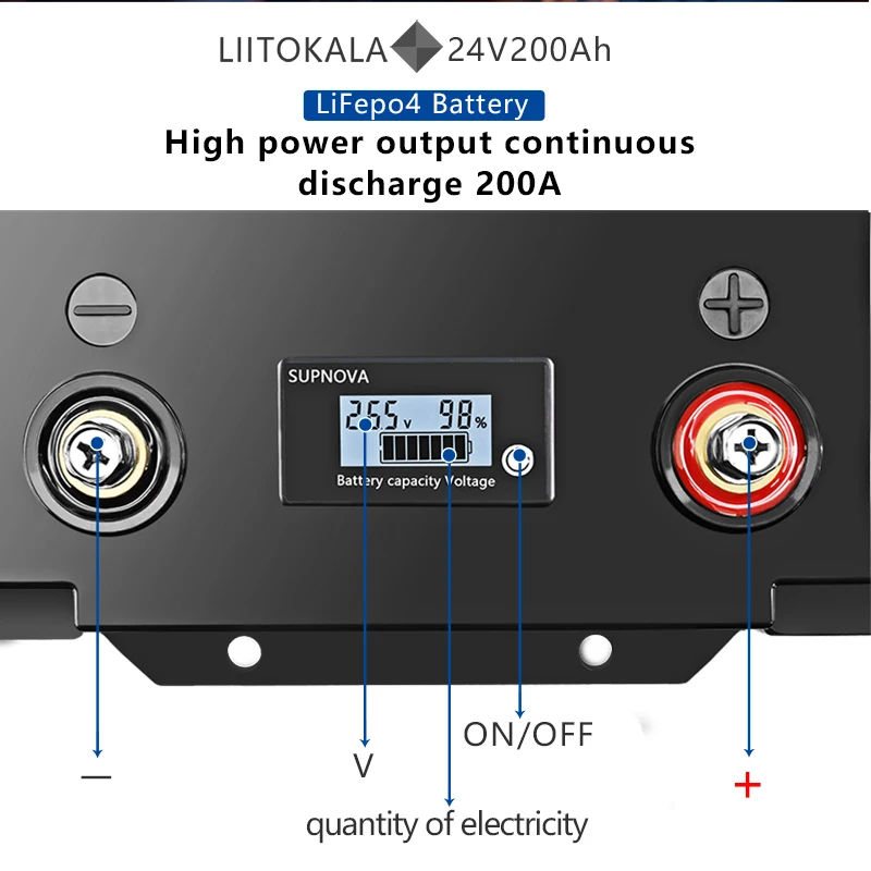 Akumulator LiitoKala 48V 100Ah LiFePo4 24V 200Ah RV akumulator energii wbudowany w BMS do zasilania światła elektryczne