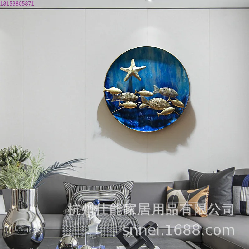 Mediterranean wind wrought iron wall decoration fish porch  decoration  decoration  hanging parts creativity