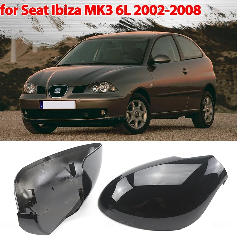 

Для Seat Ibiza MK3 6L 2002-2008 автомобильное ярко-черное зеркало заднего вида из углеродного волокна, крышка бокового зеркала с инструментом