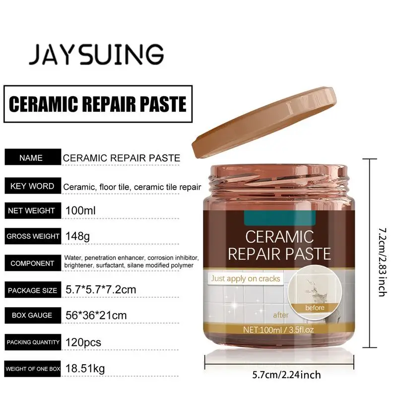 Keramik-Reparaturpaste, schnell trocknend, weißes Porzellan, Risse, Chip, Porzellan-Reparatur-Set, Fliesenkleber, Reparatur-Set für Badewanne und Fliesen