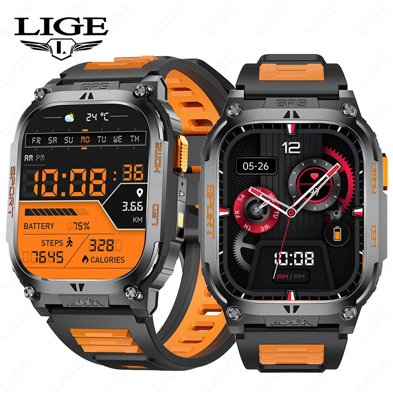 

LIGE 2025 New GPS Smart Watch Man Outdoor 630mAh Big Battery Compass Watch Waterproof Bluetooth Call Smartwatch Men Smartwatches