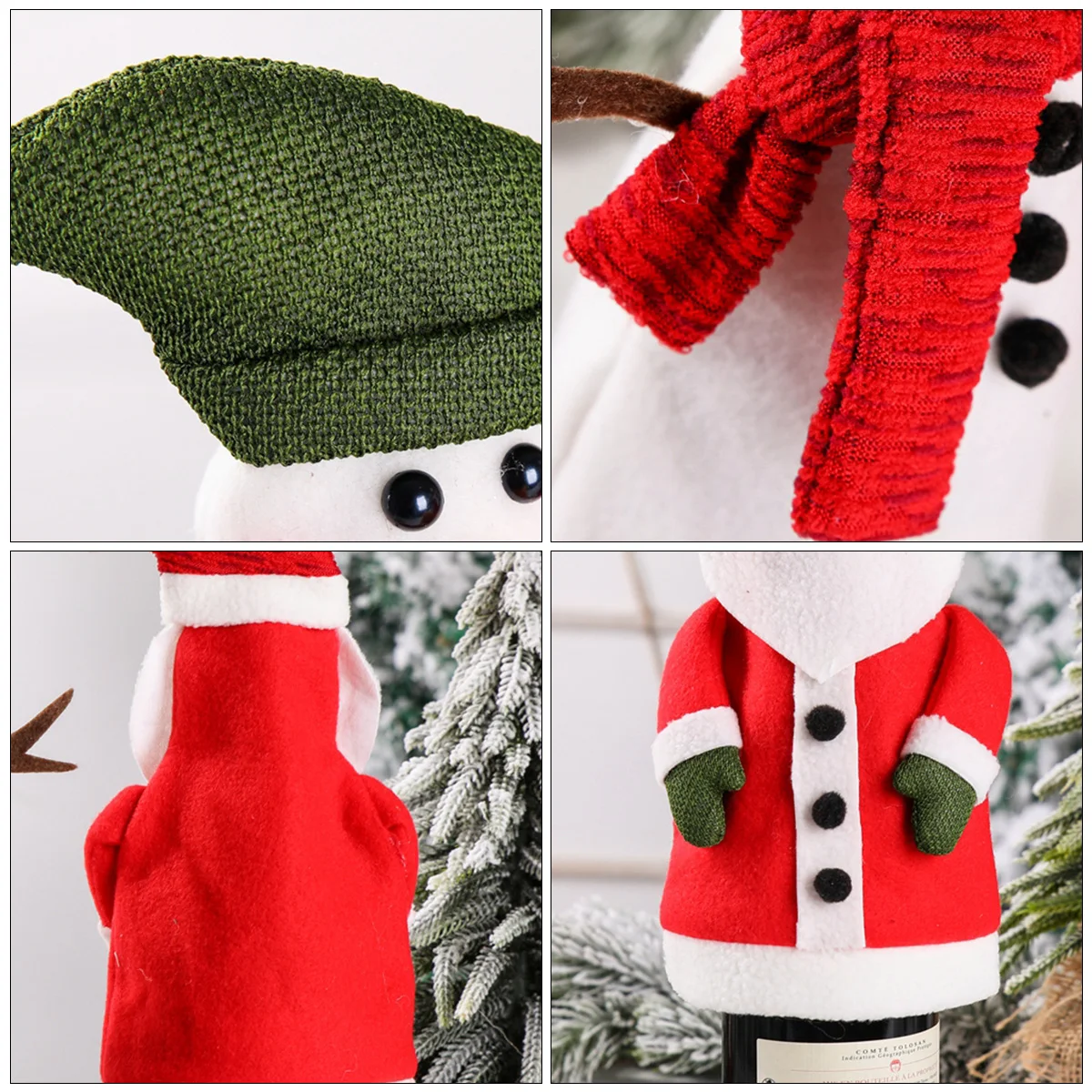 

2pcs Santa Wine Bottle Covers Christmas Decoration Reusable Washable Home Bar Restaurant Hotel Office Decorative Bottle