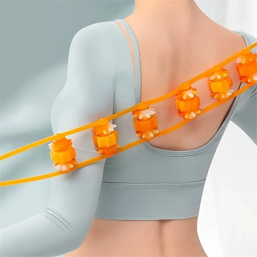 Pull Back Strip Ball Massager, For Back, Shoulder And Neck, Massage Waist And Leg, Roller Massage With Ball