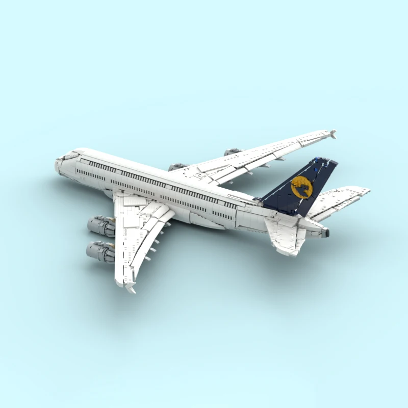 Produk baru yang indah, model penerbangan blok bangunan MOC, teknologi Airbus A380, mainan anak-anak modular, hadiah, set perakitan DIY