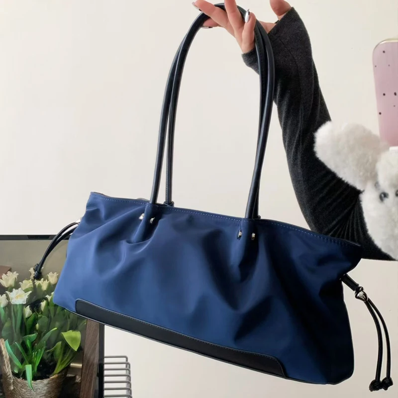 

Korean Casual Long Strip Bags For Women Luxury Designer Handbag Purses 2026 New In Polyester Metal Sheet Underarm Cloth Shoulder