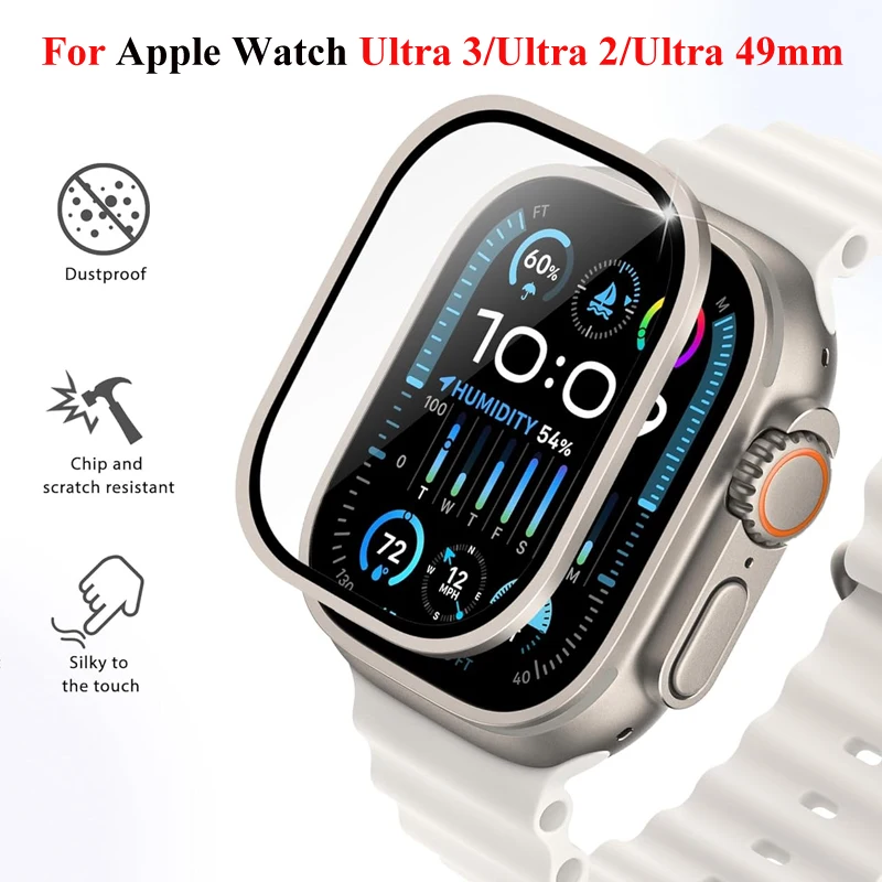 Tempered Glass Film For Apple Watch Ultra 3 49mm Screen Protector Anti-Scratch Aluminium Metal Bumper For iWatch Ultra 2 1 49mm