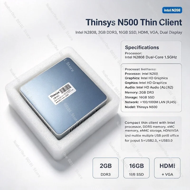 N2808 Micro Mini PC N39 J1900 Industrial Computer Small Host Cloud Desktop Endpoint Machine For Business Office Use