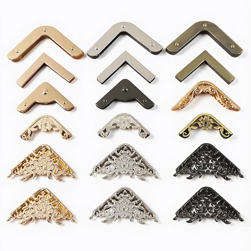 10/20 sztuk metalowa torba narożnik torebki pasek pokrywa zapięcie Protector narożniki Decor końcówki klipsy DIY krawędzie oklejanie akcesoria sprzętowe — zdjęcie 2