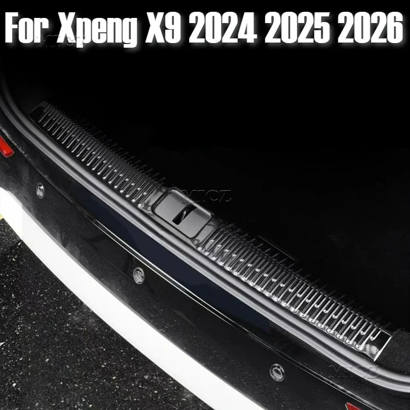 

Аксессуары для стайлинга автомобилей для Xpeng X9 2024 2025 2026, внутренний бампер заднего багажника, защита из нержавеющей стали, накладка на порог