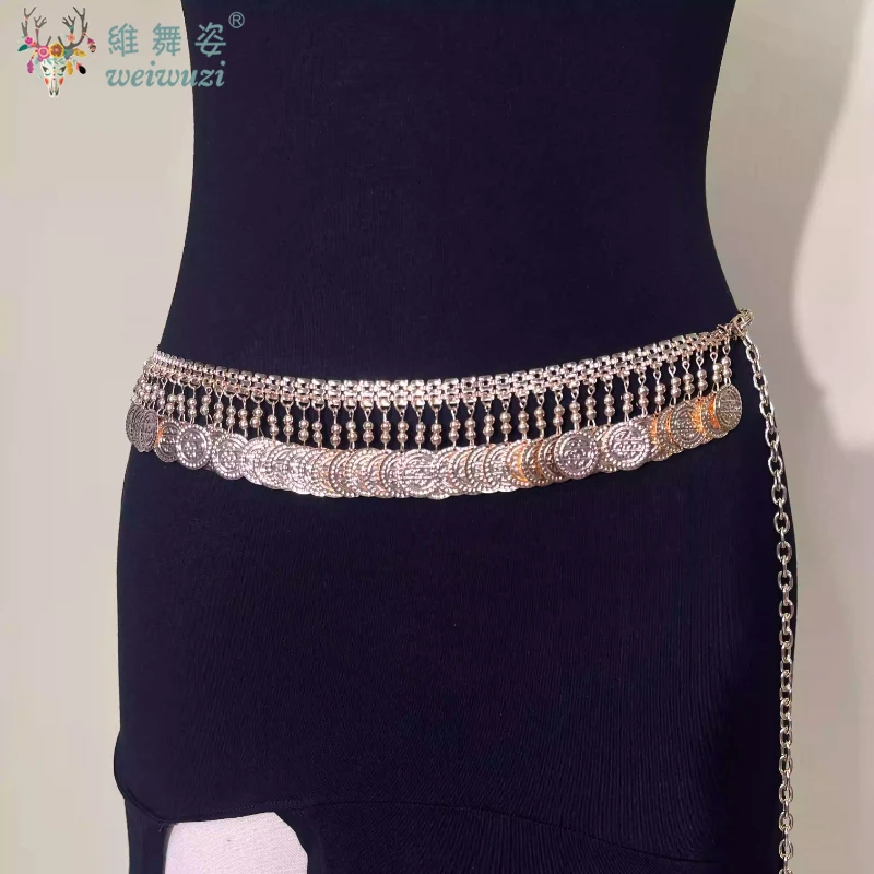

Women Belly Dance Accessories Egyptian Vintage Gold Coin Waist Belt for Dance Belly Chain Jewelry Chain Gold Fringes Hip Belts