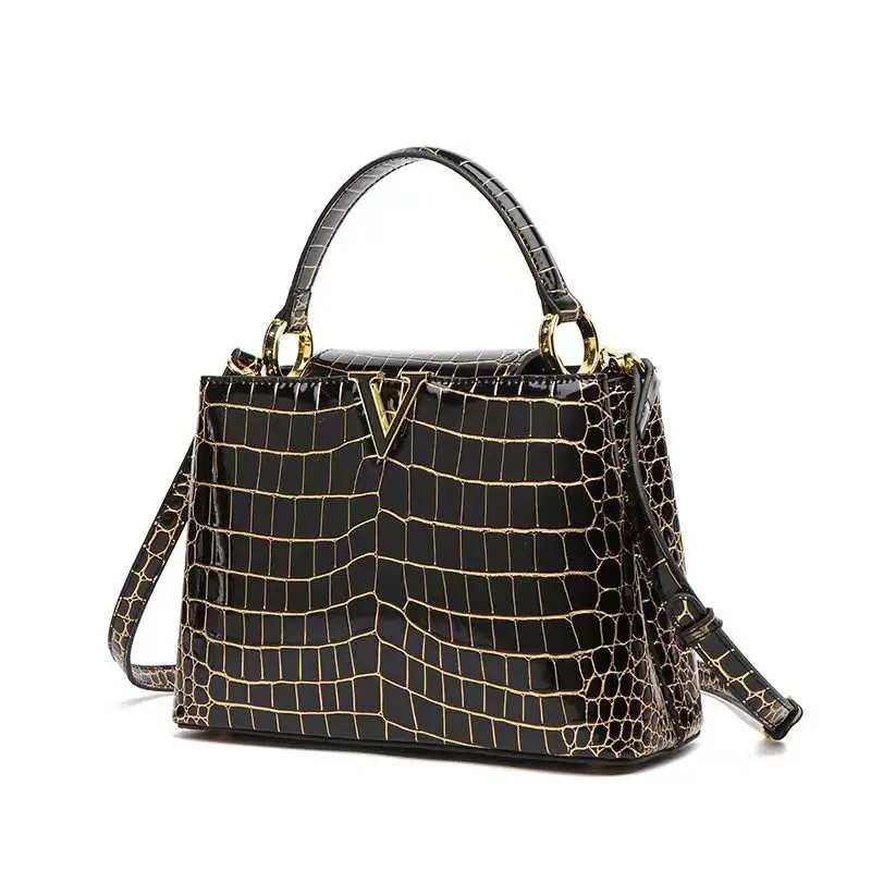 Luxury Designer Brand bolsa feminina 2024 New High-quality сумка Leather Crocodile Print Shoulder Handbags for Women 가방 Hot Sell