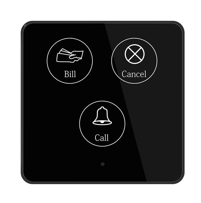 3-زر فندق ذكي متعدد الوظائف مطعم ضيف الدعوة النداء مفتاح واحد نظام جرس استدعاء النادل اللاسلكي